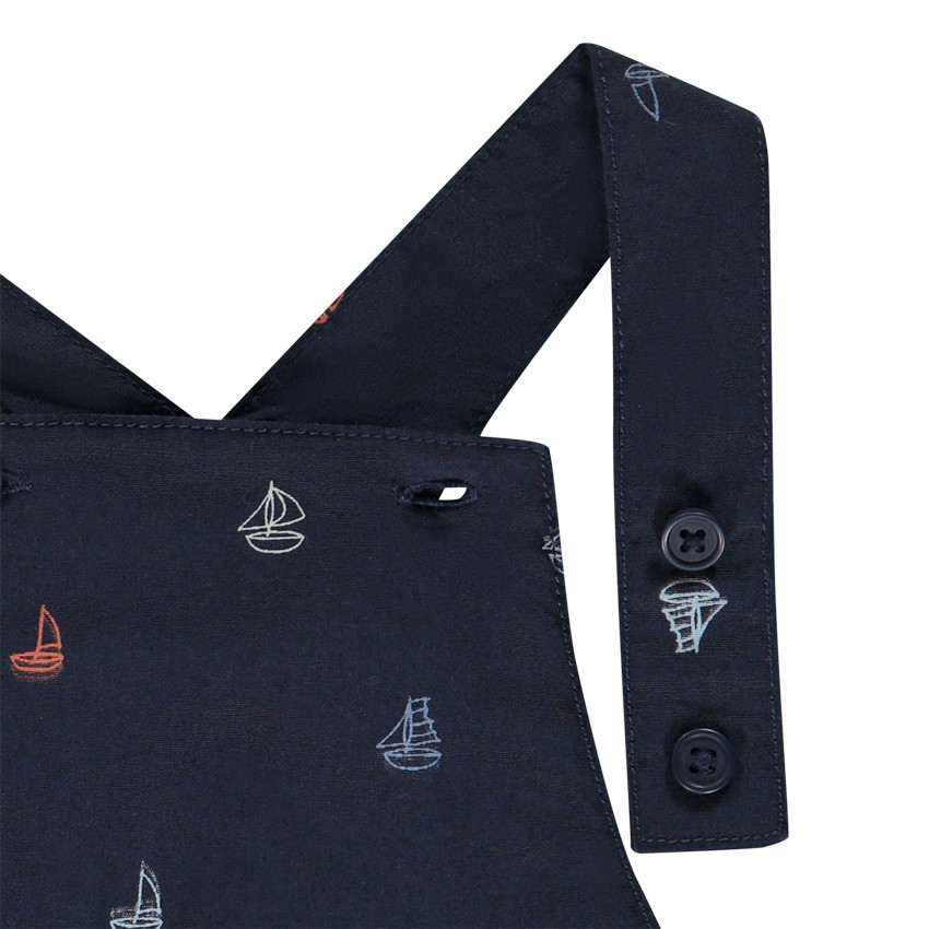 Conjunto de 2 piezas con peto estampado de veleros para bebé niño 