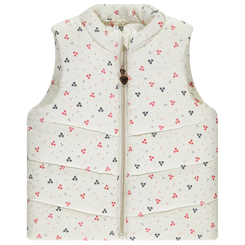 Doudoune sin mangas estampada floral para bebé niña 