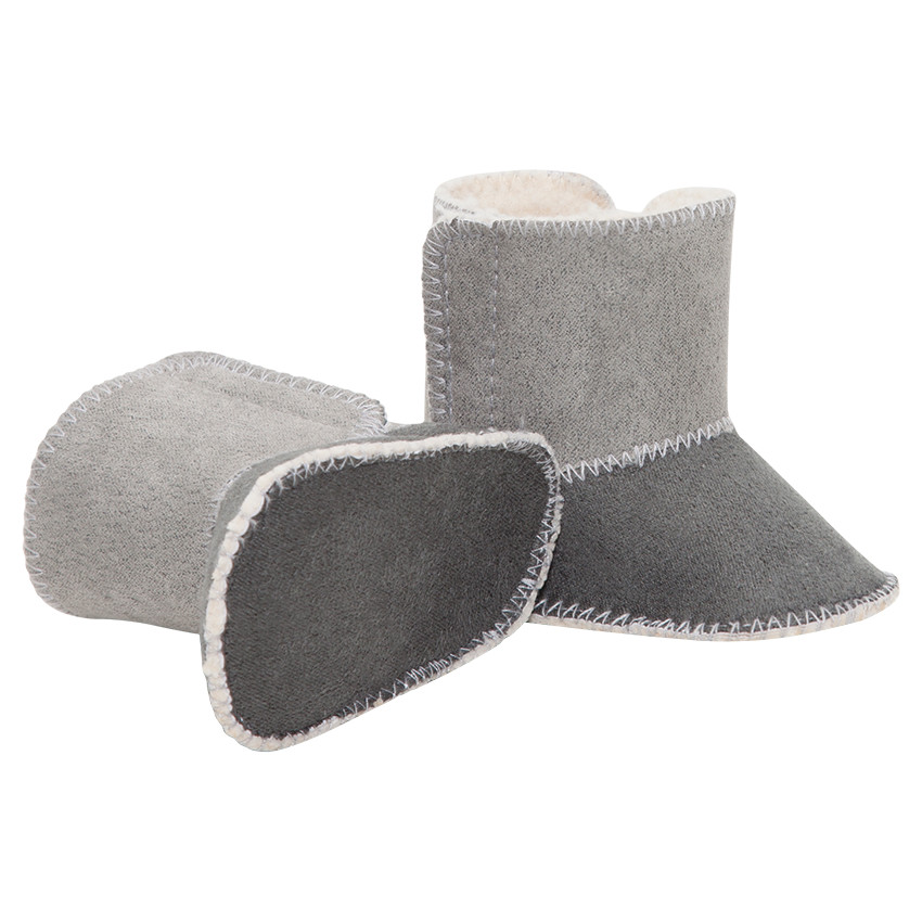 Botas de media caña bicolores con forro de borreguito 