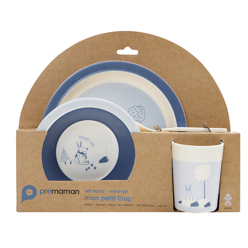 Coffret de comida de 5 piezas en melamina - Mi pequeño lobo  Additional Coffret de comida de 5 piezas en melamina - Mi pequeño lobo