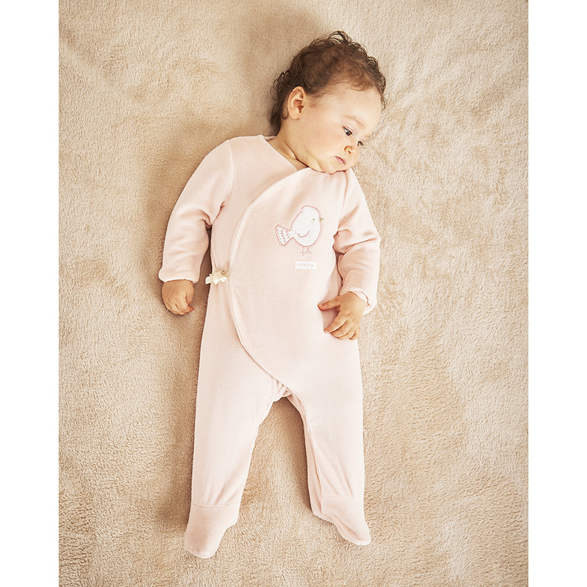 Pelele de terciopelo con parche de pájaro para bebé niña  Additional Pelele de terciopelo con parche de pájaro para bebé niña