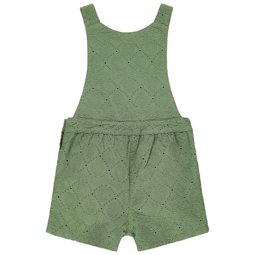 Peto corto kaki con bordado ingles y patch toucan 