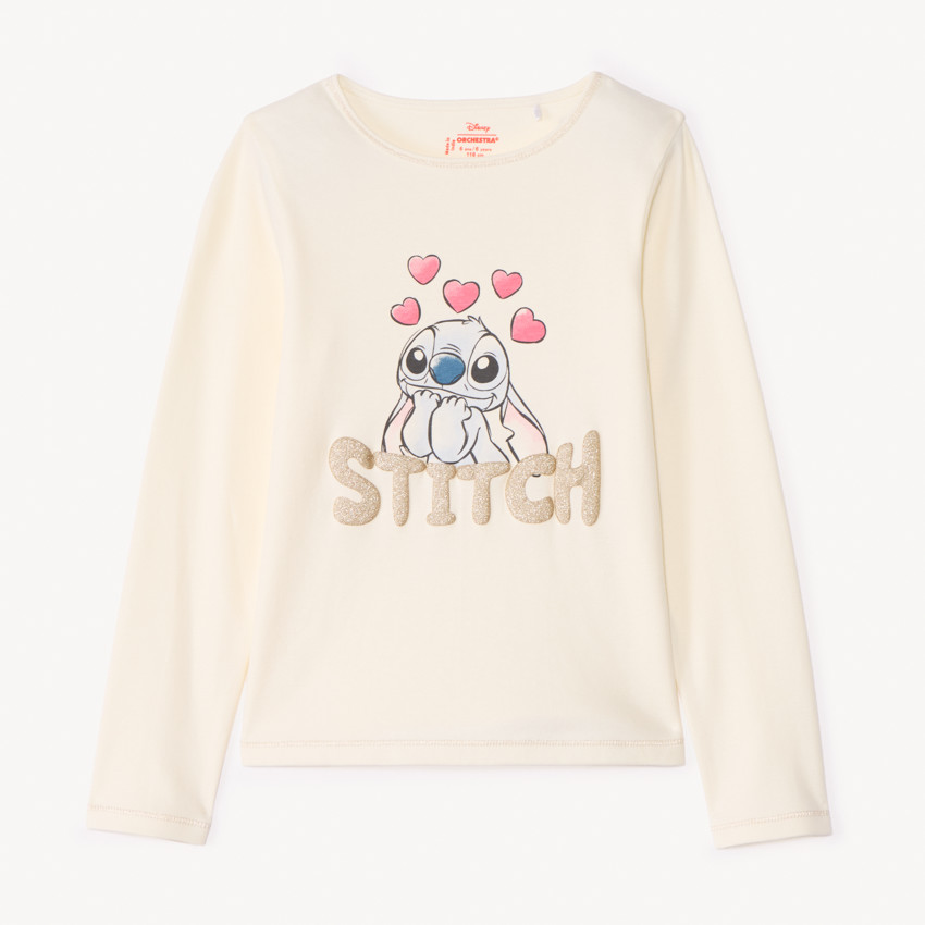 Camiseta de manga larga Stitch de Disney para niña 