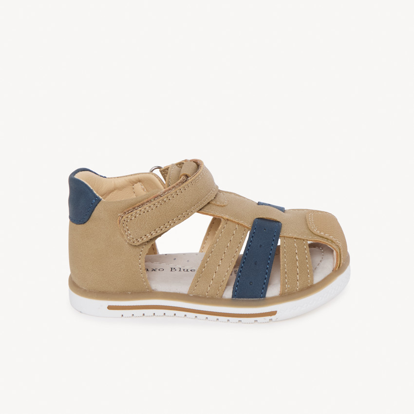 Sandalias cerradas de velcro bicolor para bebé niño 