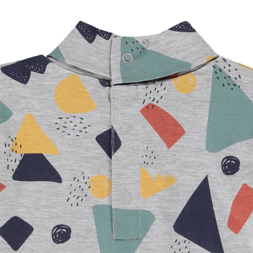 Pelele de bebé niño con cuello alto y estampado fantasía 