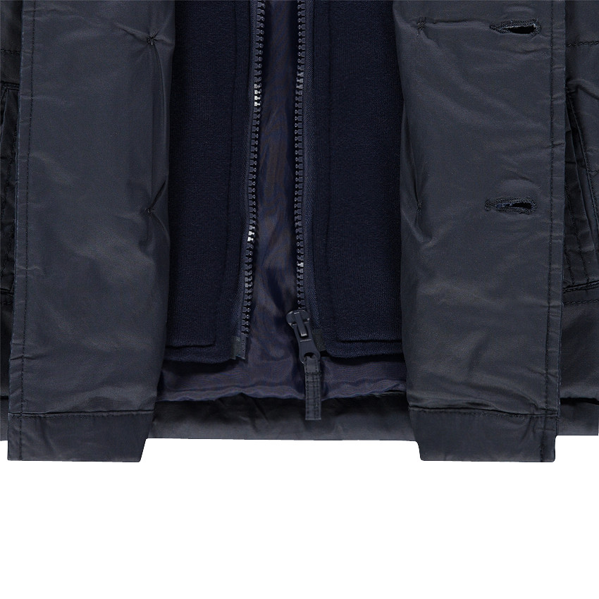 Caban de Twill efecto encerado con capucha de felpa 