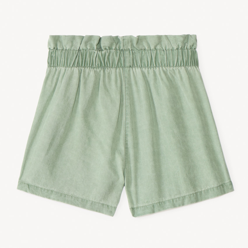 Pantalones cortos de tencel con nudos decorativos para niña 
