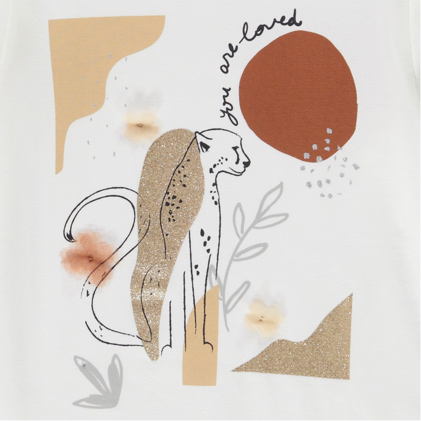 Camiseta de manga larga de punto fantasía para niña Main Camiseta de manga larga de punto fantasía para niña