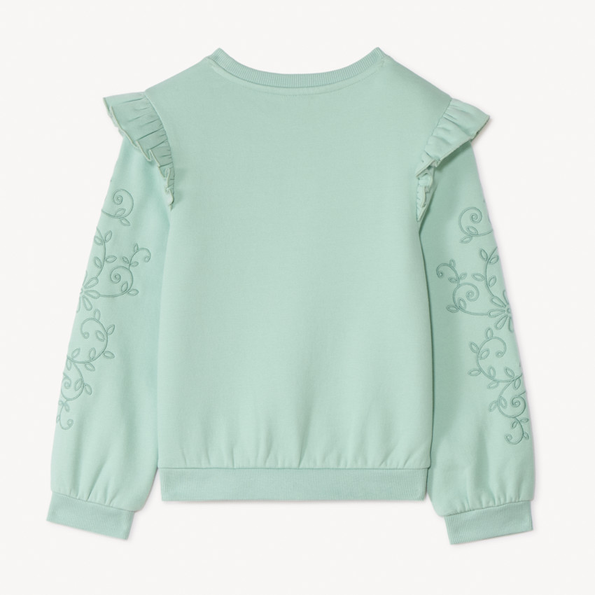 Sudadera de felpa bordada y con volantes para niña 