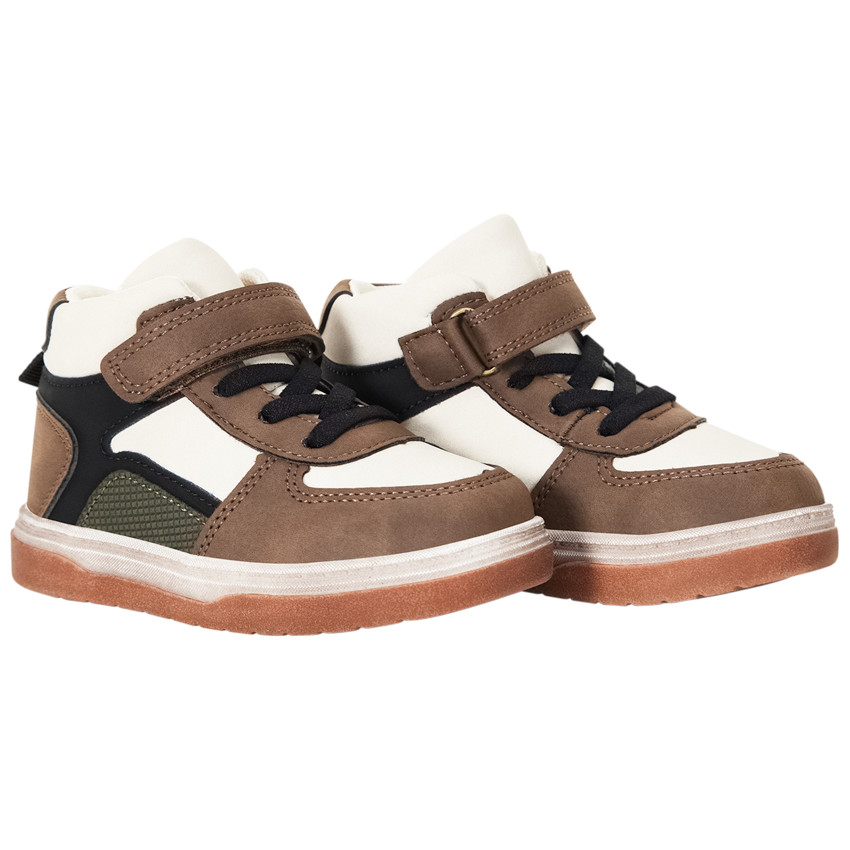 Zapatillas altas con velcro y cordones para bebé niño 