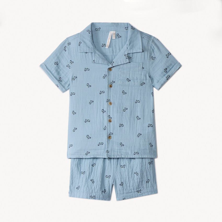 Conjunto de short y camisa de tela estampada Scoot para niño 