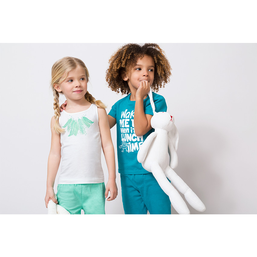 Pyjama court en jersey avec message printé 