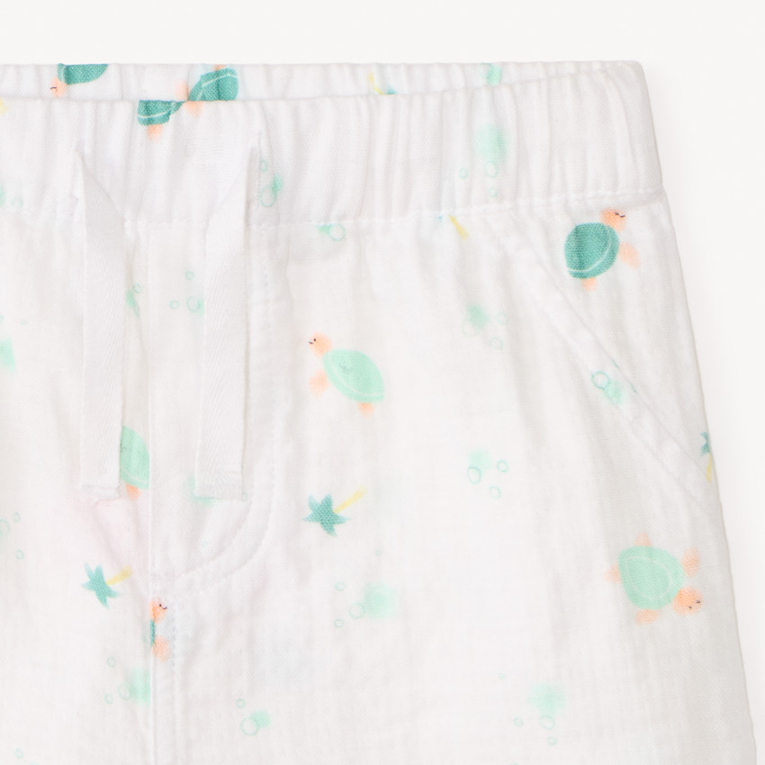 Conjunto de 2 piezas: camisa + pantalones cortos con estampado de tortugas para bebé niño. 