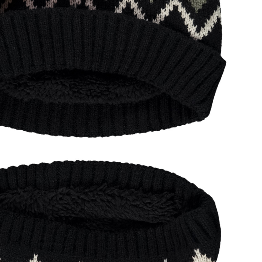 Ensemble en tricot bonnet + snood zigzag pour garçon 