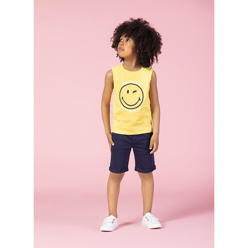 Camiseta sin mangas estampado Smiley  