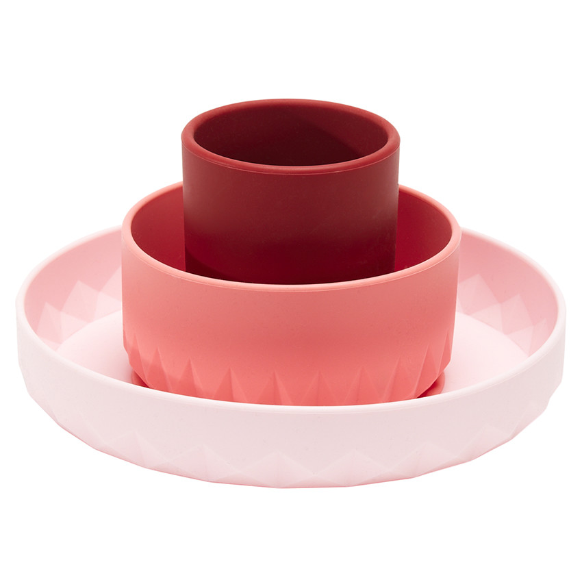 Conjunto para comer de silicona 3 piezas - Origami - Rosa  Additional Conjunto para comer de silicona 3 piezas - Origami - Rosa