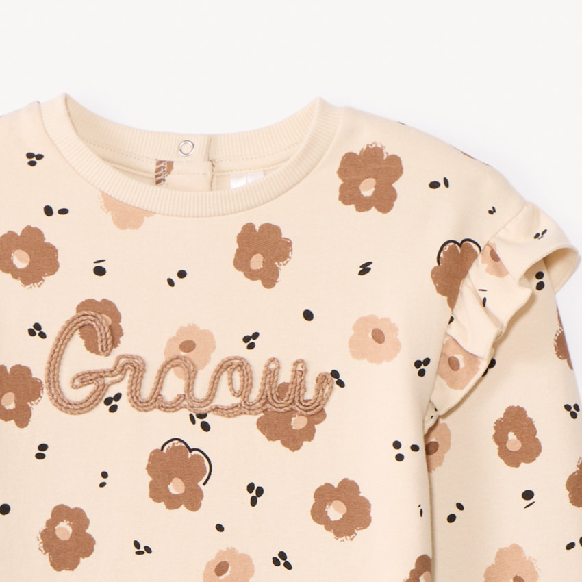 Conjunto de chándal con estampado de flores para bebé niña 