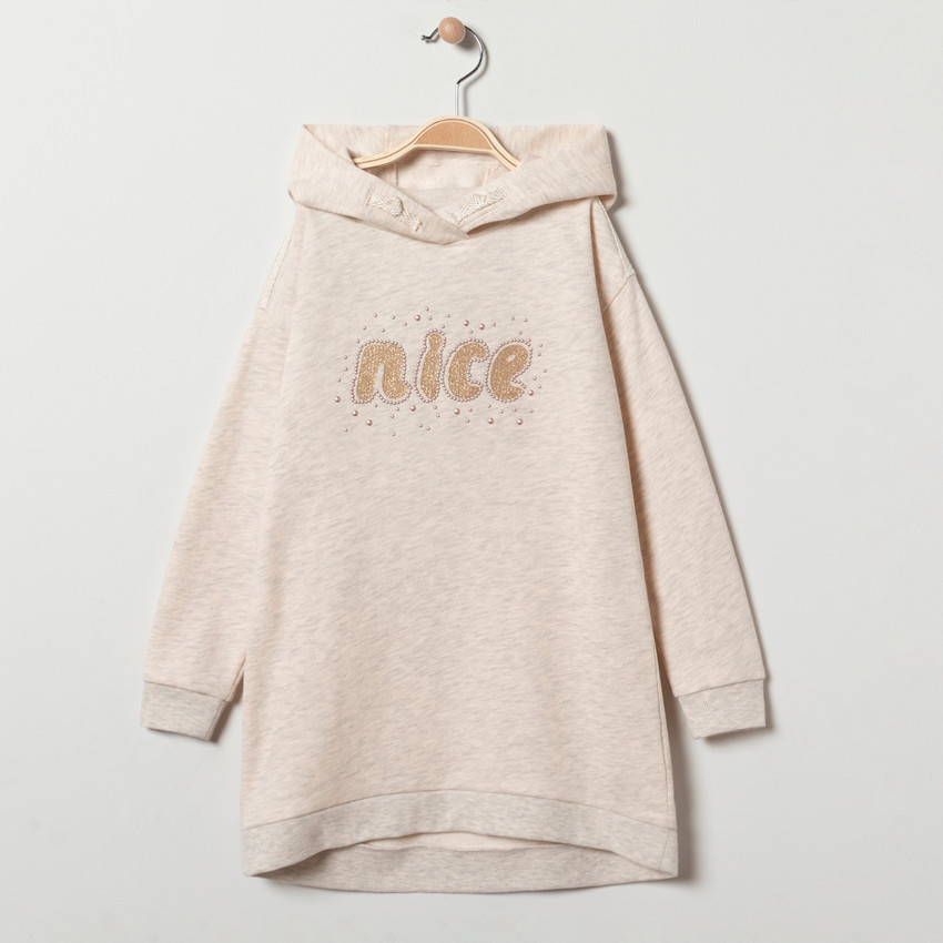 Vestido manga larga capucha 