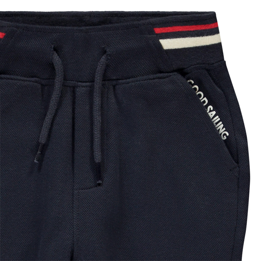 Jogging de piqué liso con cintura contrastante para niño 