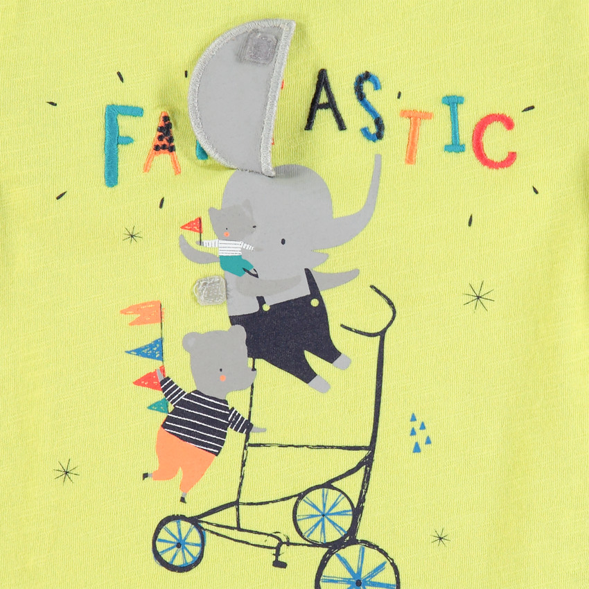 Conjunto camiseta manga corta estampado animal y bermudas 