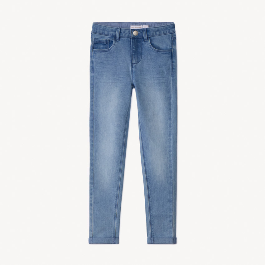 Vaqueros skinny lisos de denim para niña 