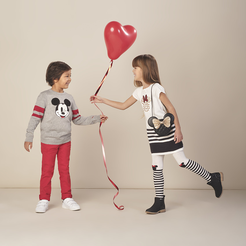 Pack de 2 leotardos grueso de rayas et motivo  Minnie Disney 