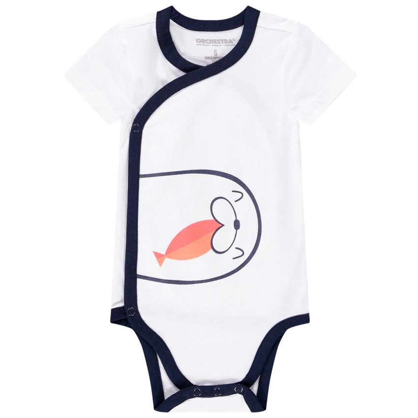 Pack de 3 bodies de manga corta con estampado de morse para bebé niño 