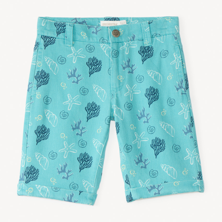 Bermudas de tela con estampado de conchas para niño 