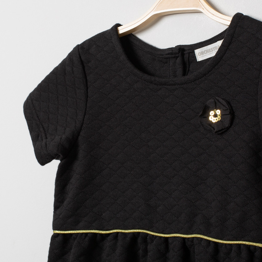 Vestido manga corta de felpa 