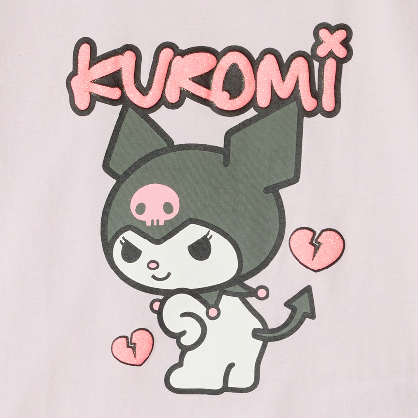 Camiseta de manga corta Kuromi Hello Kitty para niña 