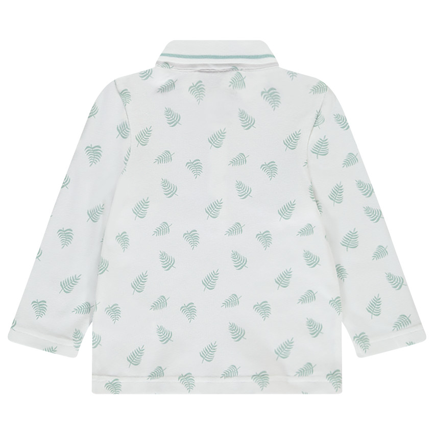 Polo de manga larga estampado de hojas para bebé niño 