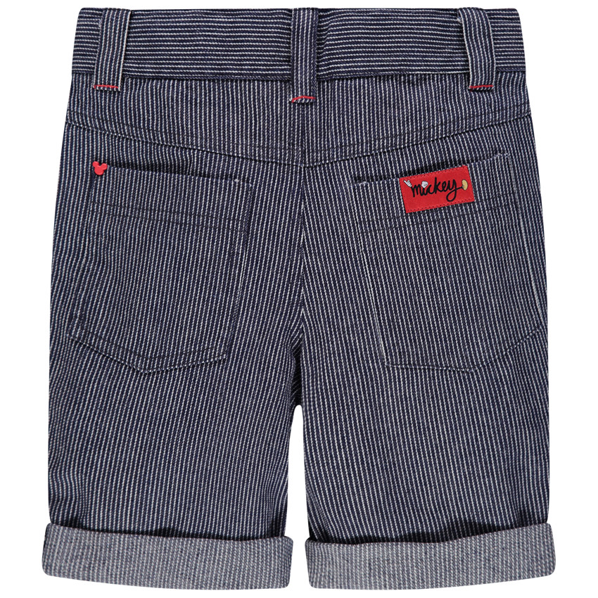 pantalon corto de rayas finas y aplique Mickey Disney  Additional pantalon corto de rayas finas y aplique Mickey Disney