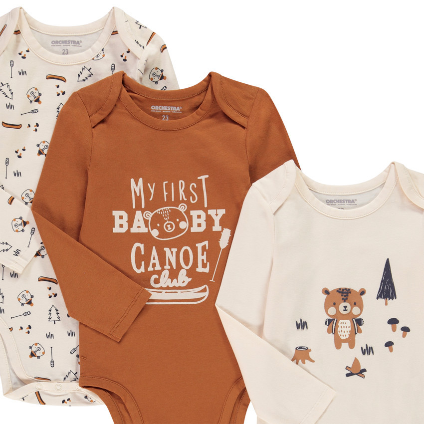 Pack de 5 bodies de manga larga con estampado de ourson para bebé niño  Additional Pack de 5 bodies de manga larga con estampado de ourson para bebé niño