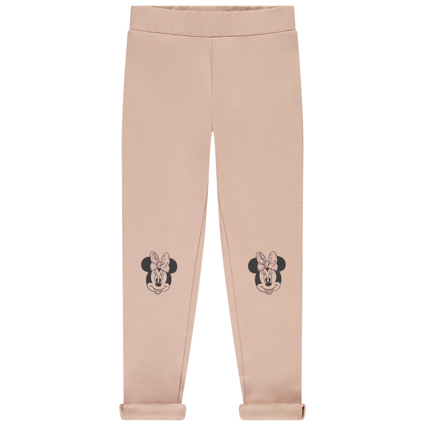 Legging liso con estampado de Minnie Disney en las rodillas para niña 