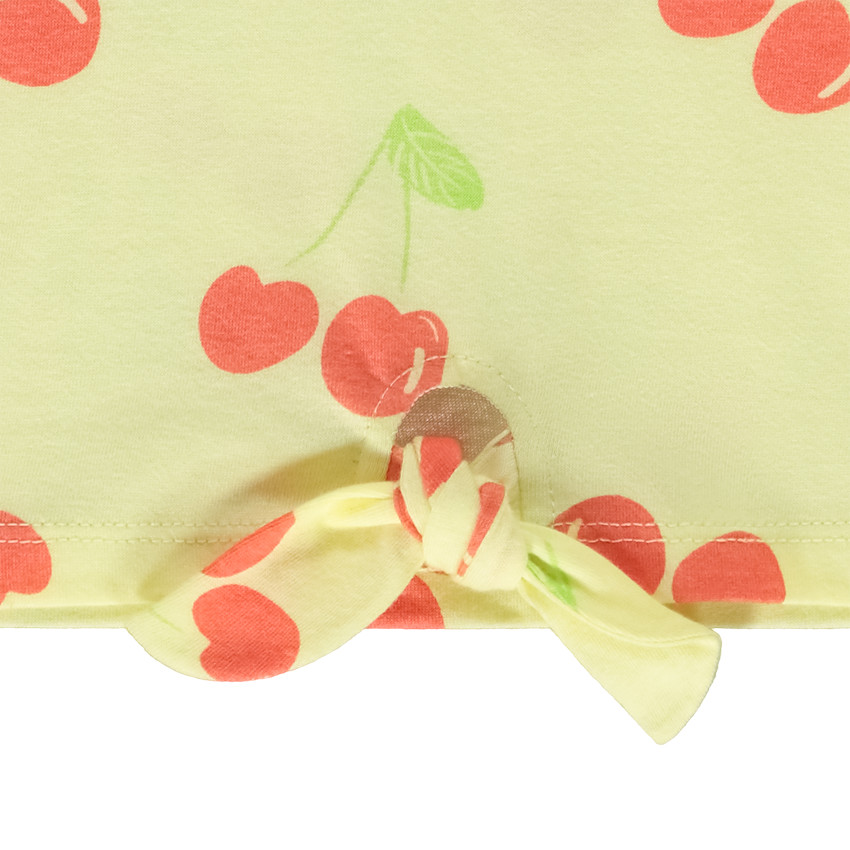 Crop top manches courtes imprimé fruits pour fille 