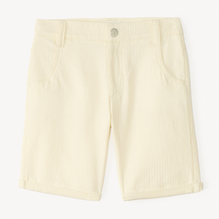 Bermudas de tela texturizada con efecto rayado para niño 