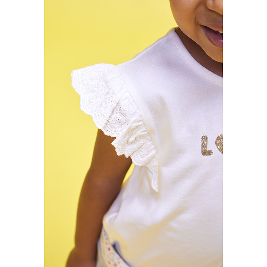 Camiseta manga corta volante 