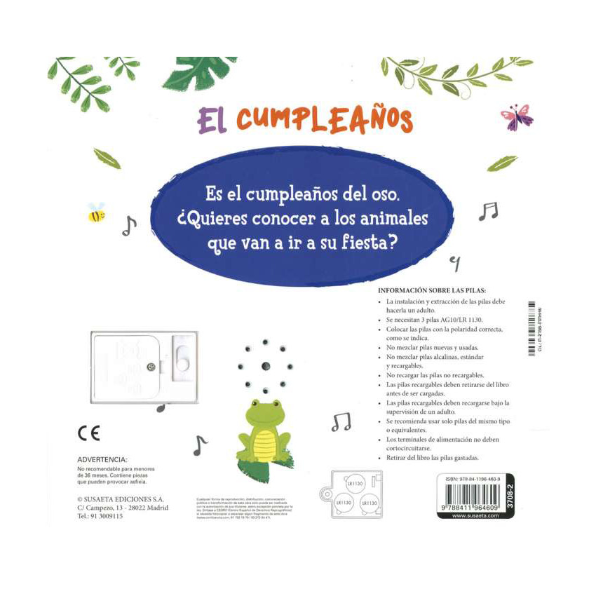 Libro con sonidos El cumpleaños +36M 