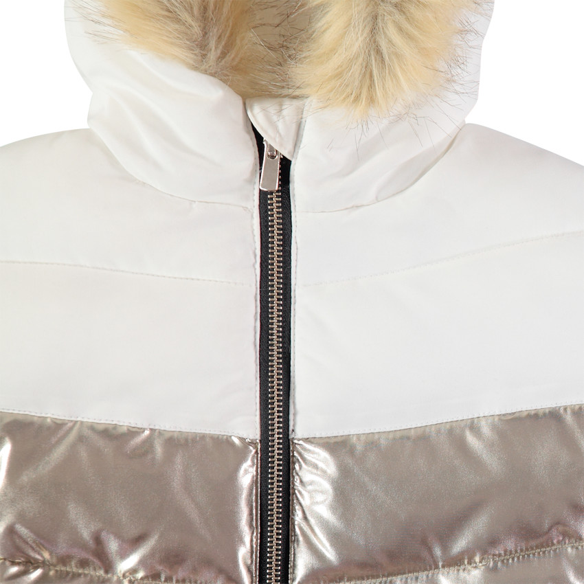 Chaqueta acolchada larga con capucha 