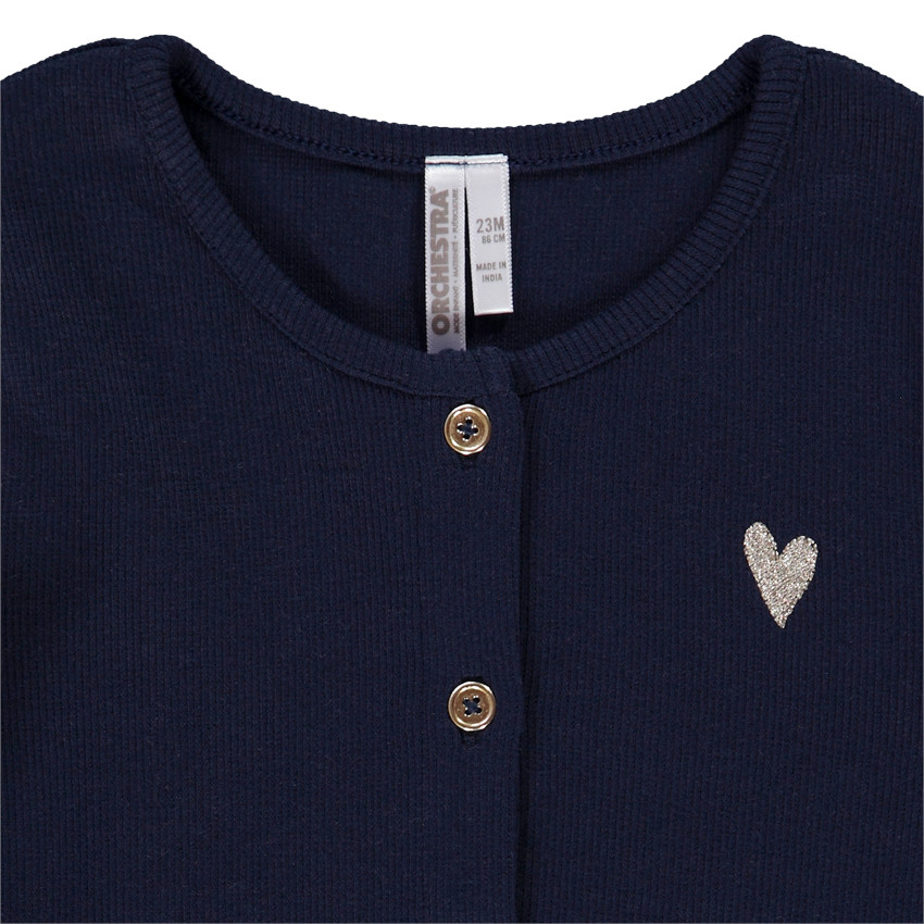 Ensemble 3 pièces avec gilet côtelé pour bébé fille 