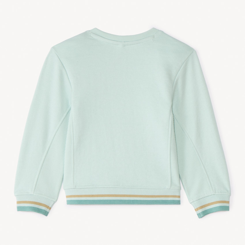 Sudadera de felpa con estampado y parche de bucle para bebé niño. 