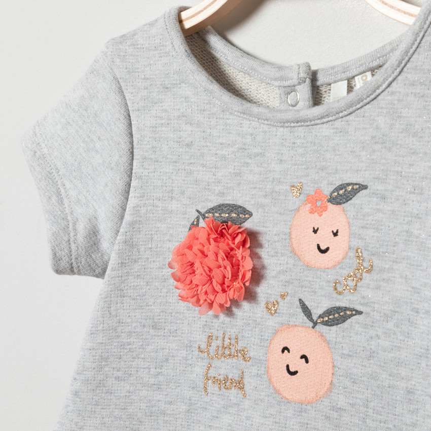 Vestido manga corta efecto 2 en 1 