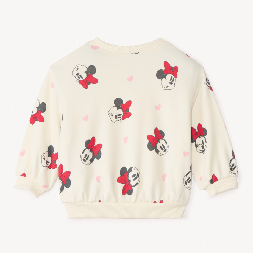Sudadera oversized con estampado de Minnie Disney para niña bebé. 
