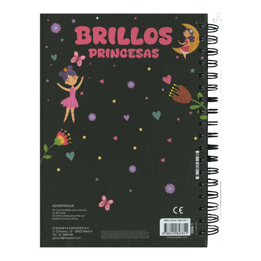 Libro para colorear y pegatinas Princesas +6 años 