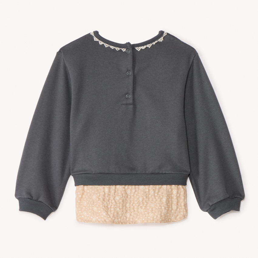 Sudadera 2 en 1 de felpa bordada para niña. 