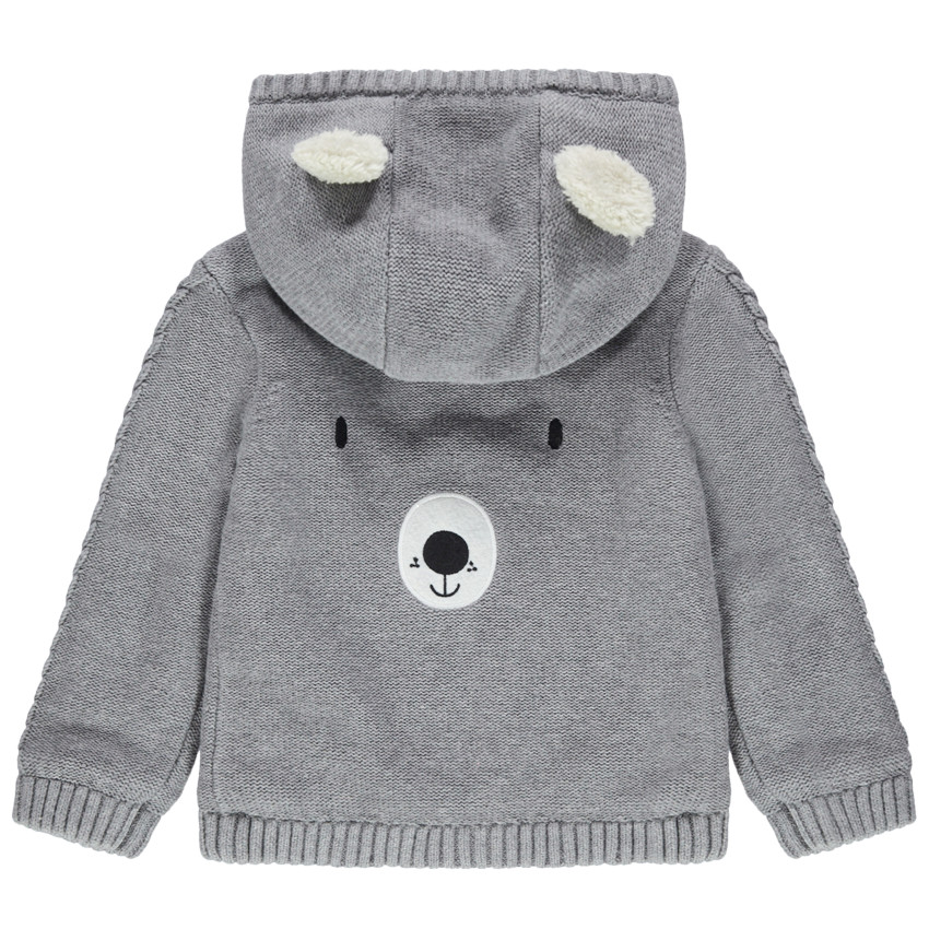 Chaleco de punto con capucha forrado sherpa  