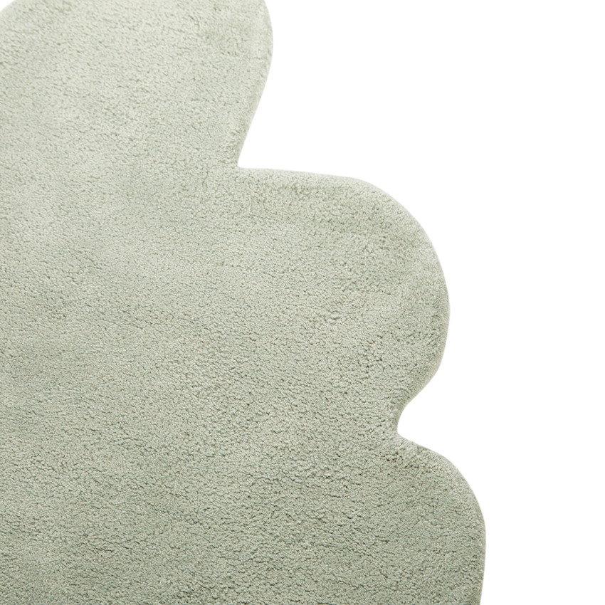 Alfombra infantil con forma de hoja de algodón tejida a mano 75x120 cm 