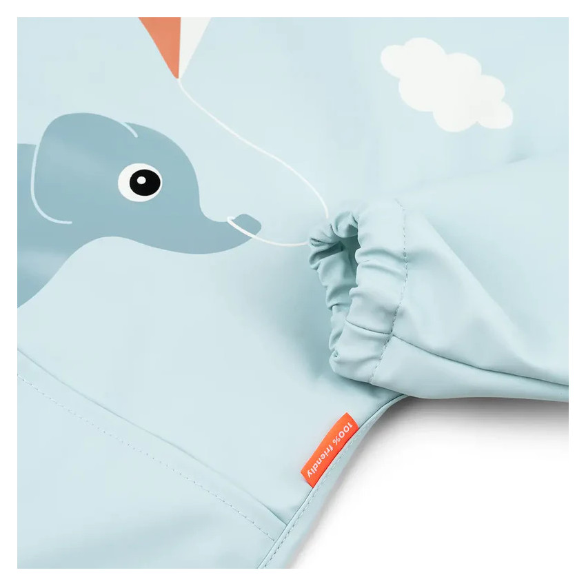 Babero tipo pelele con mangas y bolsillo Playground azul 