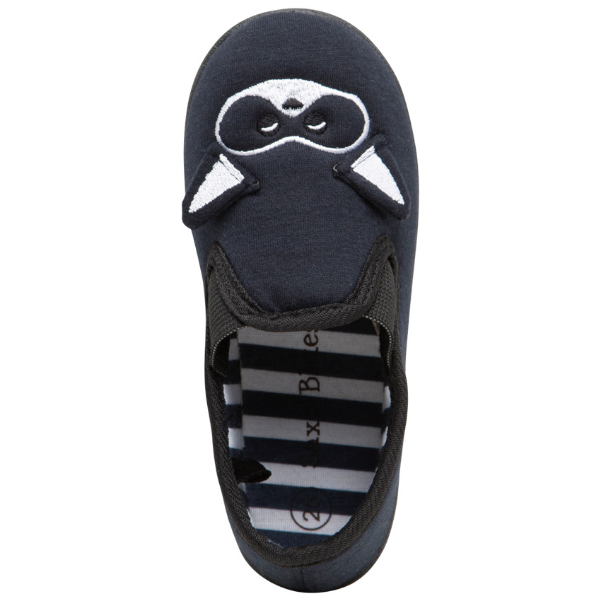 Pantuflas bajas con bordado de mapache 
