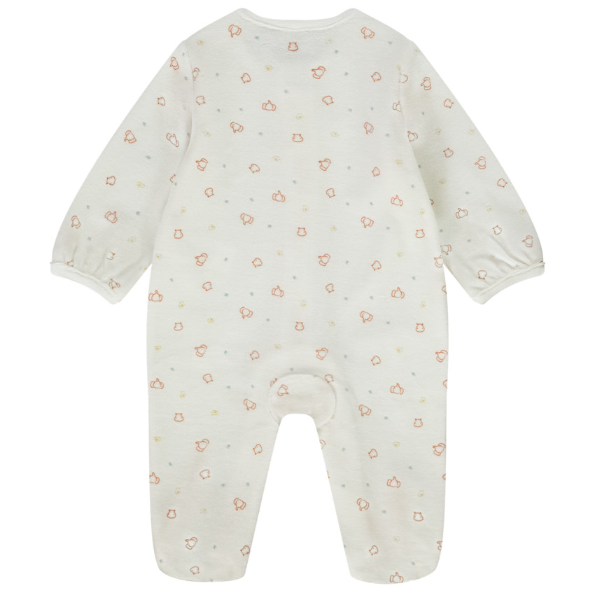 Pelele de terciopelo estampado de elefantes para bebé 